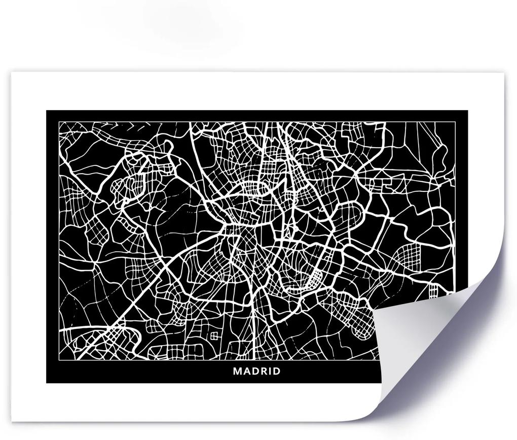 Gario Plagát City plan Madrid Farba rámu: Bez rámu, Rozmery: 30 x 20 cm