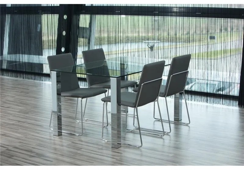 Jedálenský stôl Kant 140x90 cm strieborný