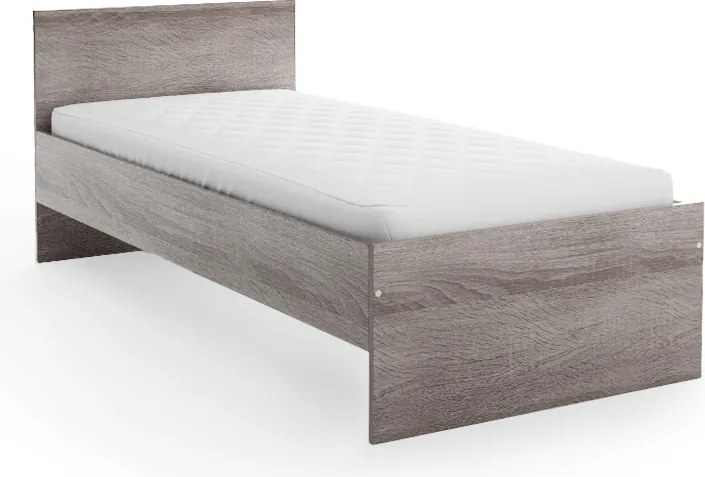 Posteľ ELISA 90 x 200 cm, dub lanýžový Rošt: S lamelovým roštom, Matrac: Matrac SOMMERA 18 cm