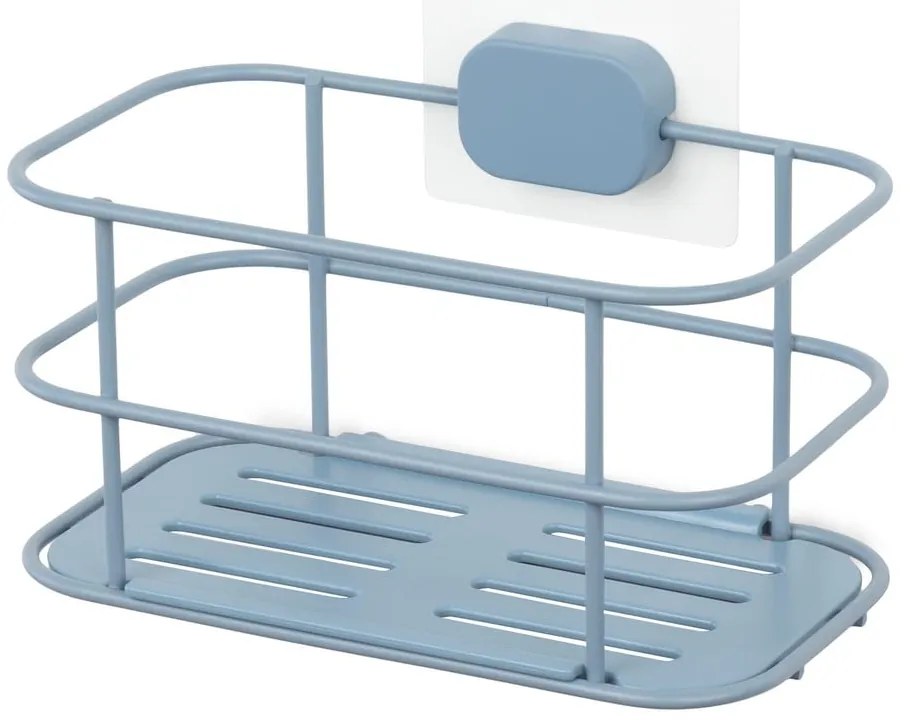 Svetlomodrá samodržiaca kovová kúpeľňová polička Grena – Compactor