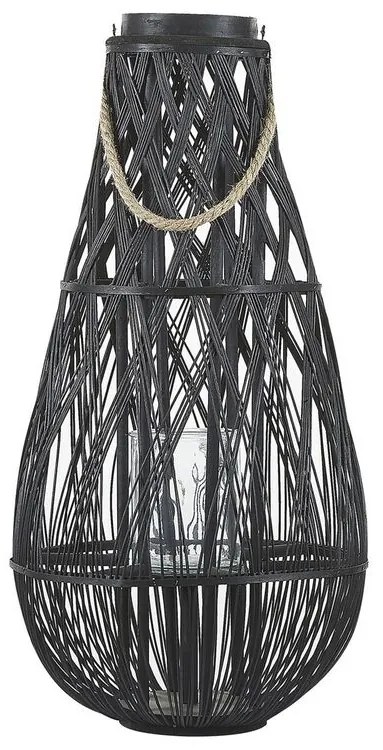 Prútený lampáš čierny 77 cm TONGA Beliani