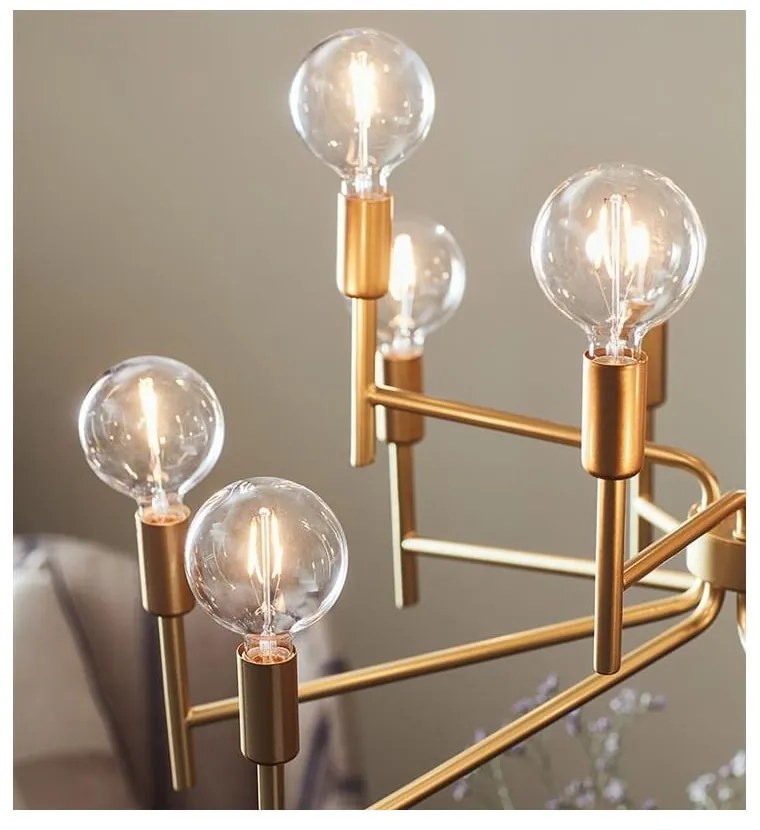 Dvanásťramenné závesné svietidlo v zlatej farbe Markslöjd Regent