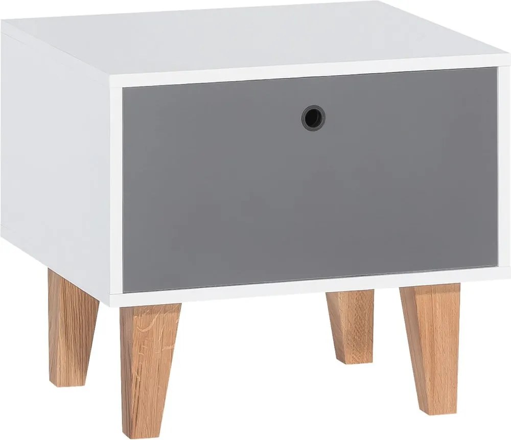 Sivo-biely nočný stolík Vox Concept