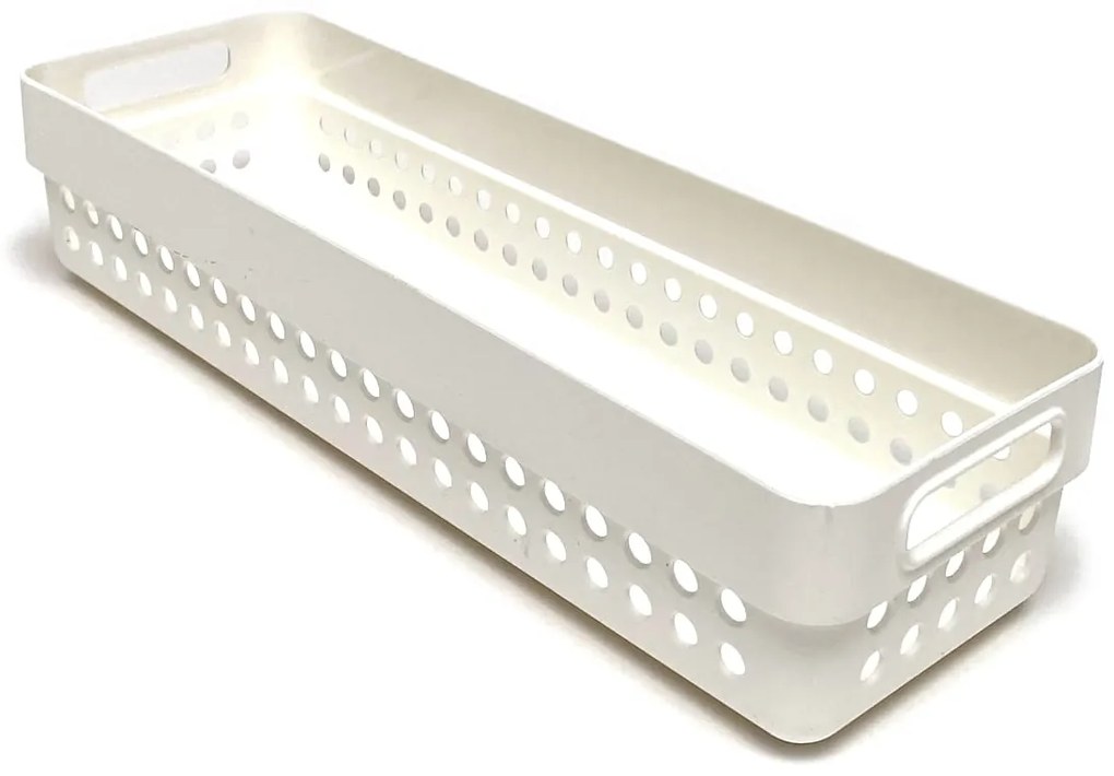 CONFORTIME Sada 2 košíkov na organizáciu, organizéry do zásuvky KOLE 24 x 7,5 cm - biele