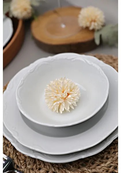 18-dielna jedálenská súprava, biela/porcelán