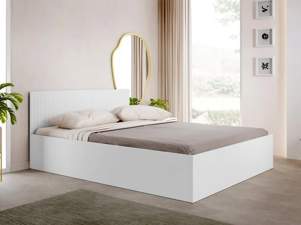 Posteľ do spálne Razimo 160, Farby: Biely velvet
