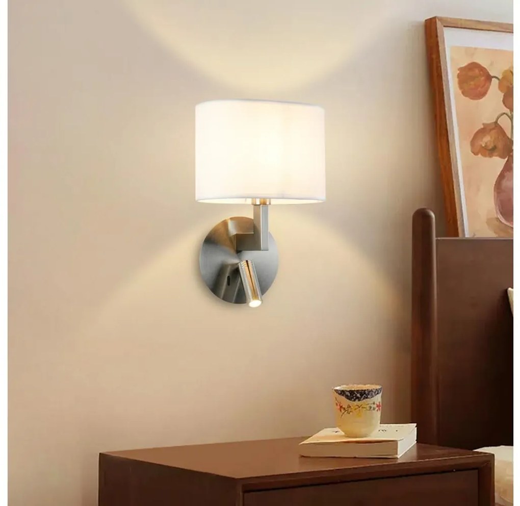 Brilagi - LED Nástenná lampa DAYA 1xE14/40W/230V + LED/3W biela/matný chróm