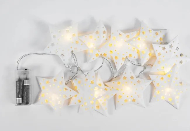 LED girlanda CD008 papierové hviezdy