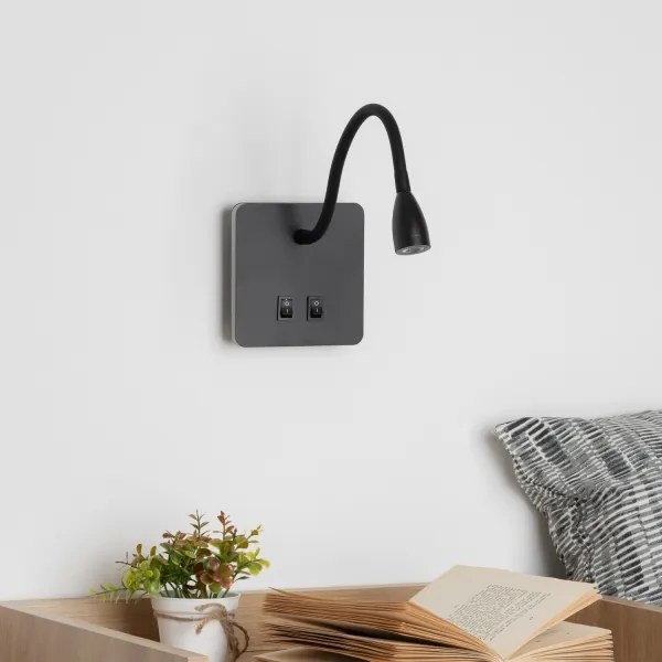 Brilagi - LED Flexibilná nástenná lampa MAYA Double LED/4W/230V + LED/3W čierna