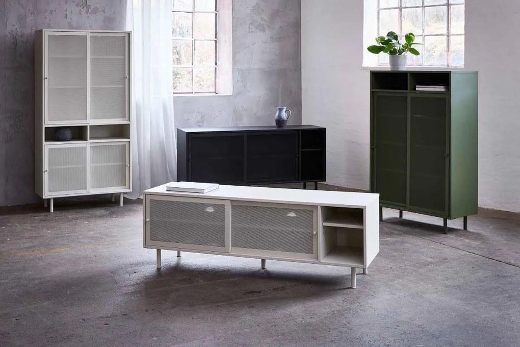 Dizajnový TV stolík Taiyanna 160 cm olivovo-zelený