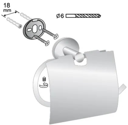 BISK Erga FOR YOU, držiak na toaletný papier s krytom, chrómová, ERG-01179
