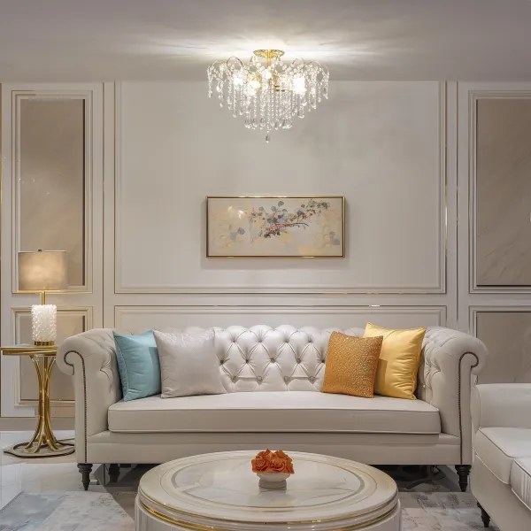 Brilagi - Prisadený luster CRYSTAL 6xE14/60W/230V zlatá