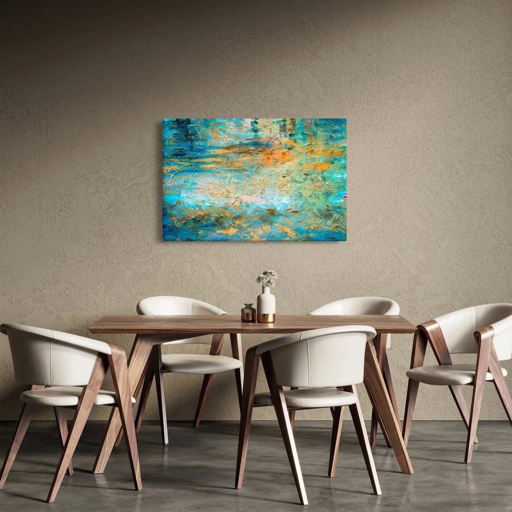 Obraz modrej abstrakcie (90x60 cm)