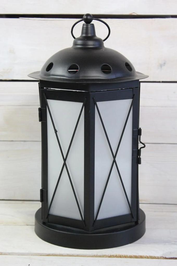 Lampáš - čierny (v. 30 cm) s LED žiarovkami