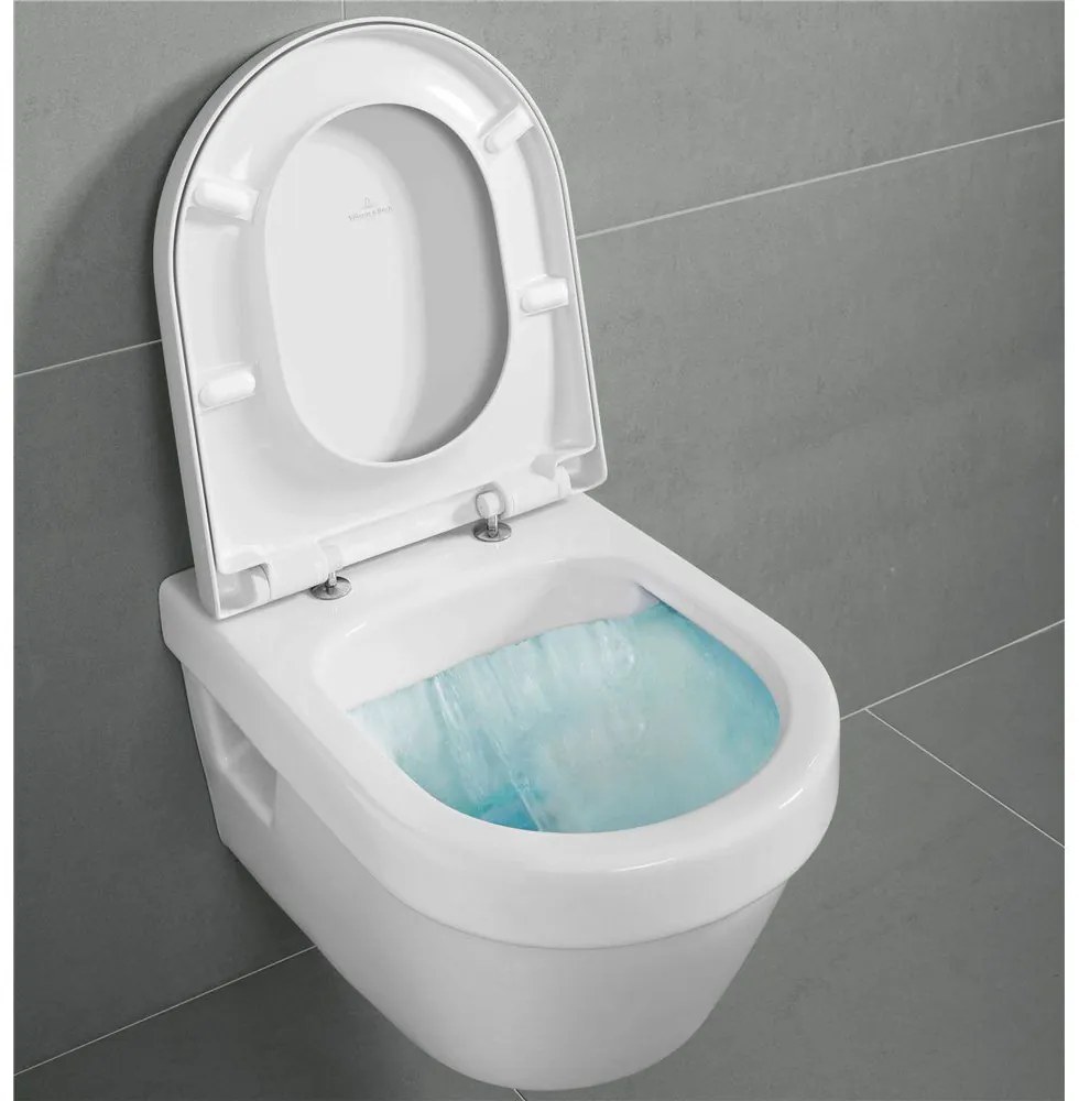 VILLEROY &amp; BOCH Architectura Combi-Pack, závesné WC s DirectFlush + WC sedátko s poklopom, s QuickRelease a Softclosing, biela alpská, s povrchom CeramicPlus, 5684HRR1