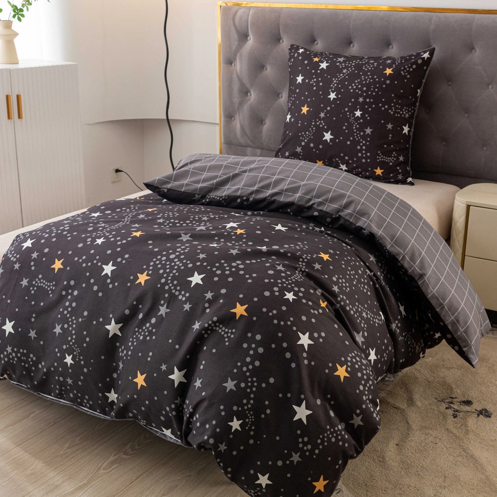 Flanelové obliečky z mikrovlákna STELLAR tmavo sivé Rozmer obliečky: 70 x 90 cm | 140 x 200 cm