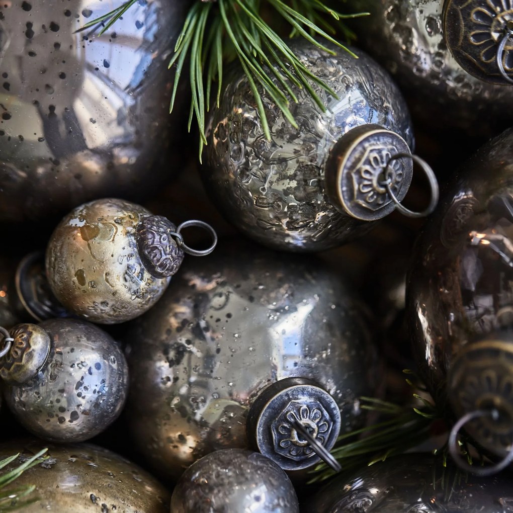 Ib Laursen Vianočná ozdoba Pebbled Silver Look