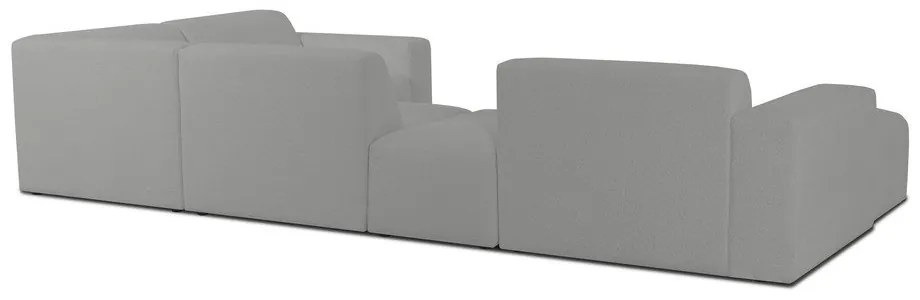 Sivá rohová pohovka z textílie buklé (do "U") Roxy – Scandic