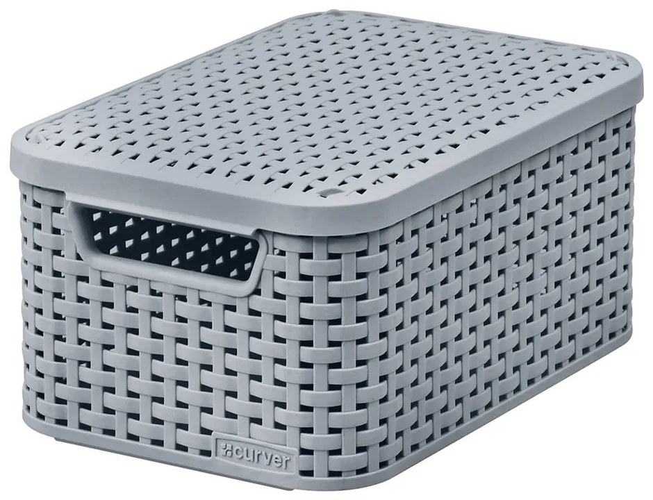 Sivý plastový úložný box s vekom 20x29x14 cm Style – Curver