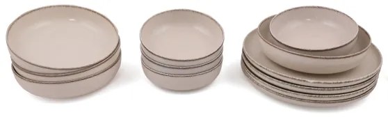 12-dielna jedálenská sada – béžový porcelán