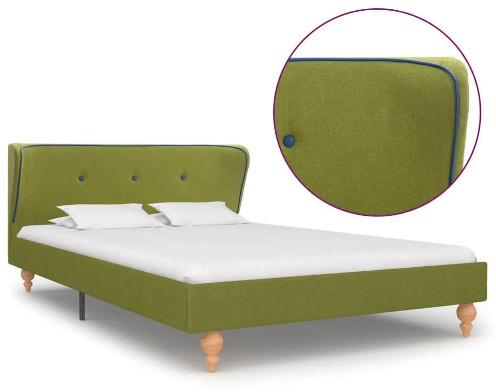 vidaXL Rám postele zelený látkový 120x200 cm
