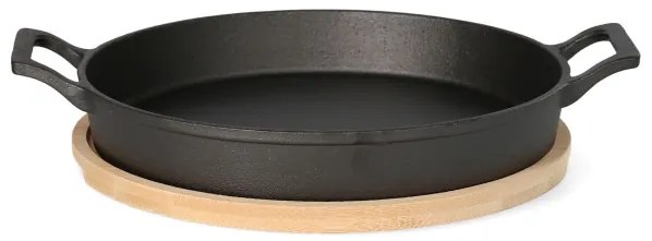 Liatinová panvica s bambusovou podložkou ANDREAS čierna ALL 976968