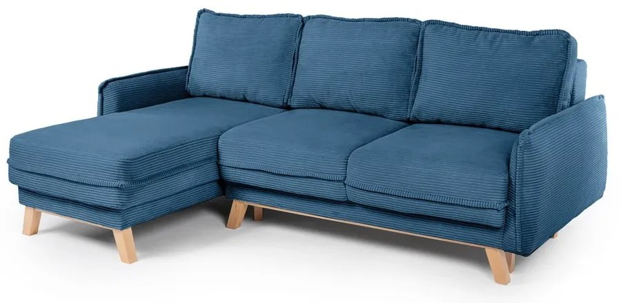 Variabilná modrá menčestrová rozkladacia rohová pohovka Tori – Bonami Selection