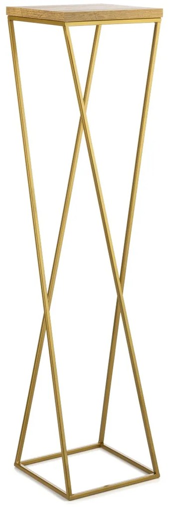 STOJAN NA KVETINÁČ LOFT7 100X24X24 CM ZLATÁ/HNEDÁ