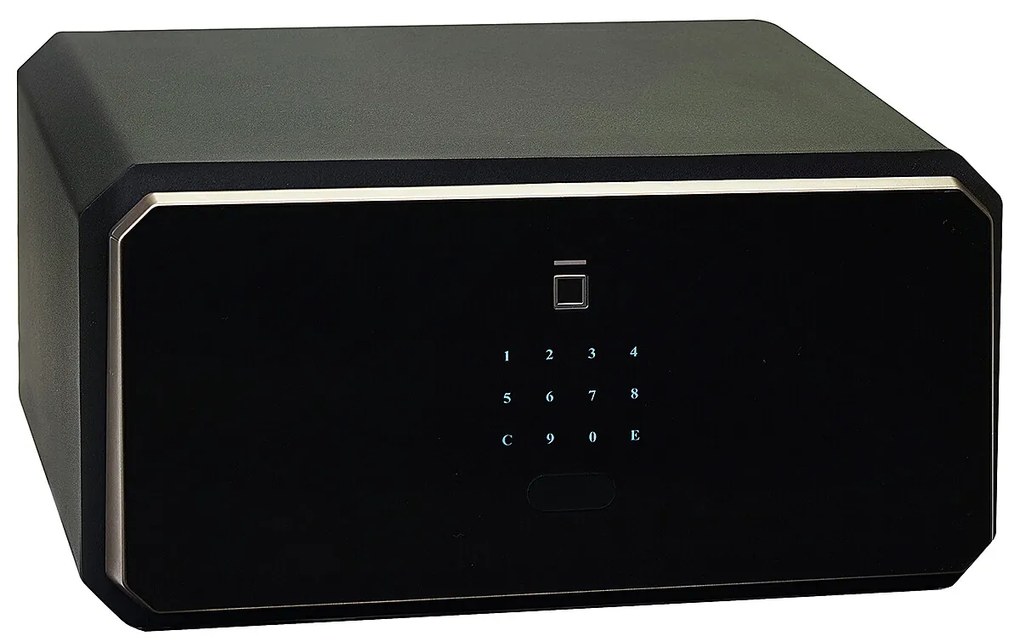 Oceľový sejf s elektronickým zámkom na číselný kód a odtlačok prsta RICHTER RS.23.LUX.FIN, RICHTER černá