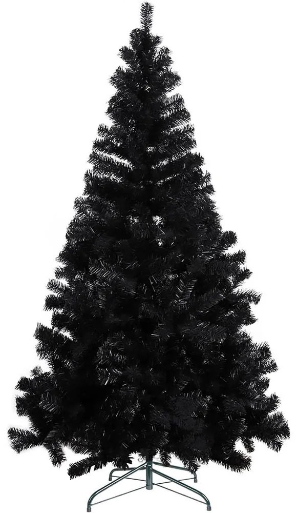 Čierny umelý vianočný stromček, 180 cm 708 vetiev
