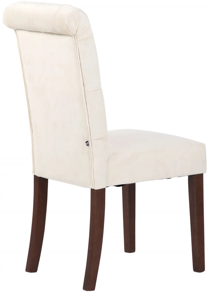 Jedálenská stolička Lisburn - zamat - Krémová