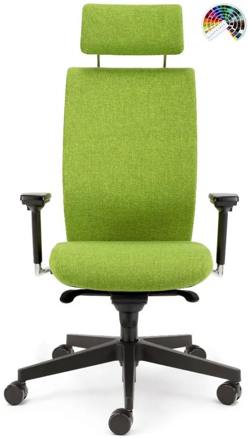Kancelárska stolička KENT EXCLUSIVE čalúnenie KOŽENKA Valencia, Silvertex