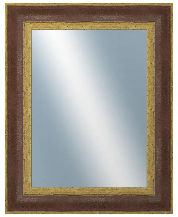 DANTIK - Zrkadlo v rámu, rozmer s rámom 40x50 cm z lišty ZVRATNÁ červenozlatá plast (3069)