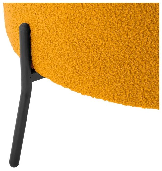 Okrovožlté kreslo z textílie buklé Noble – Leitmotiv