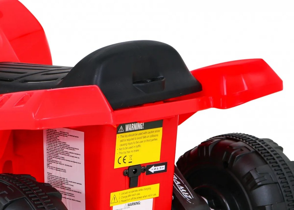 Ramiz Detská štvorkolka na batérie Storm Červená + 25W motor + MP3 USB + LED