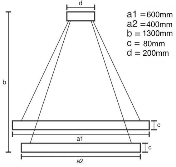 LED Stmievateľný luster na lanku LED/140W/230V 3000-6500K + diaľkové ovládanie