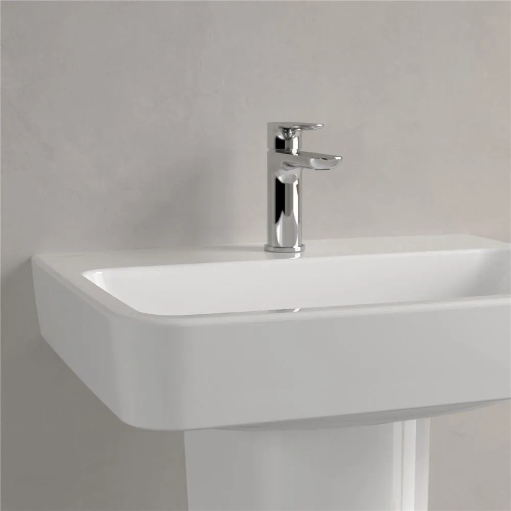 VILLEROY & BOCH O.novo závesné umývadlo s otvorom, bez prepadu, 600 x 460 mm, biela alpská, s povrchom AntiBac a CeramicPlus, 4A4161T2