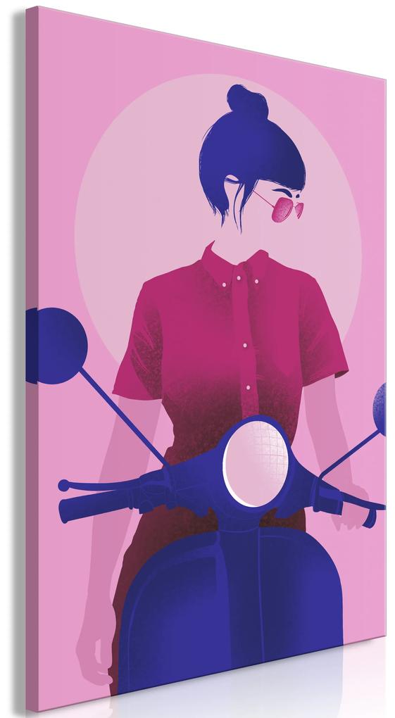 Artgeist Obraz - Girl on Scooter (1 Part) Vertical Veľkosť: 20x30, Verzia: Premium Print