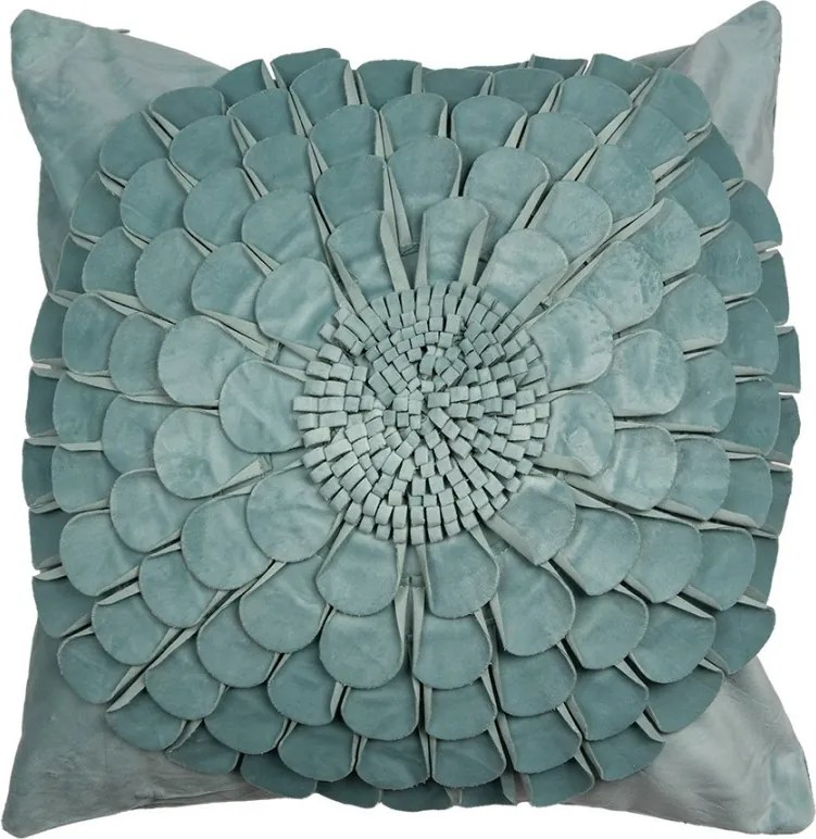 Zelená obliečka na vankúš s kvetinou Flower - 45*45 cm