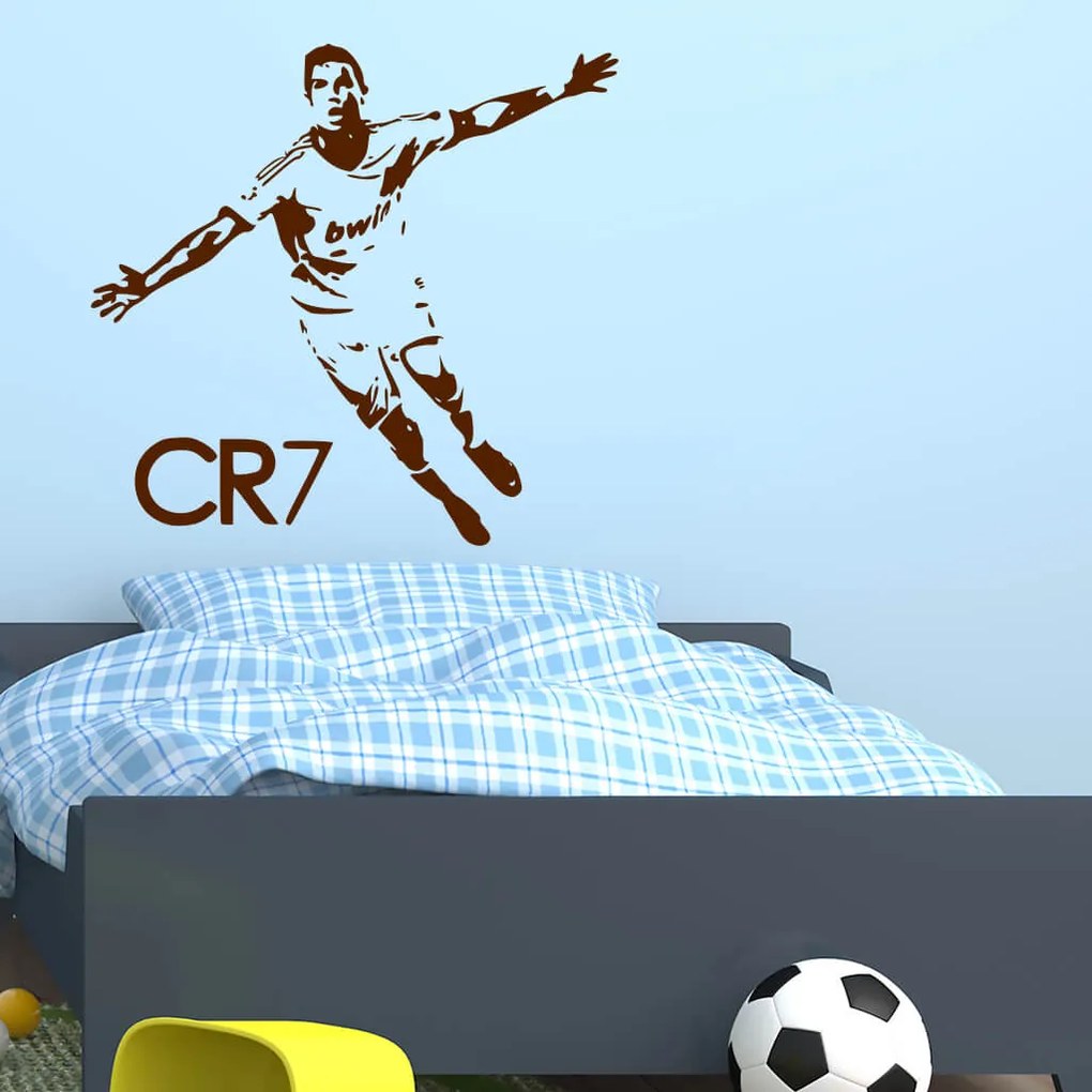 Veselá Stena Samolepka na stenu na stenu Cristiano Ronaldo Farba: černá