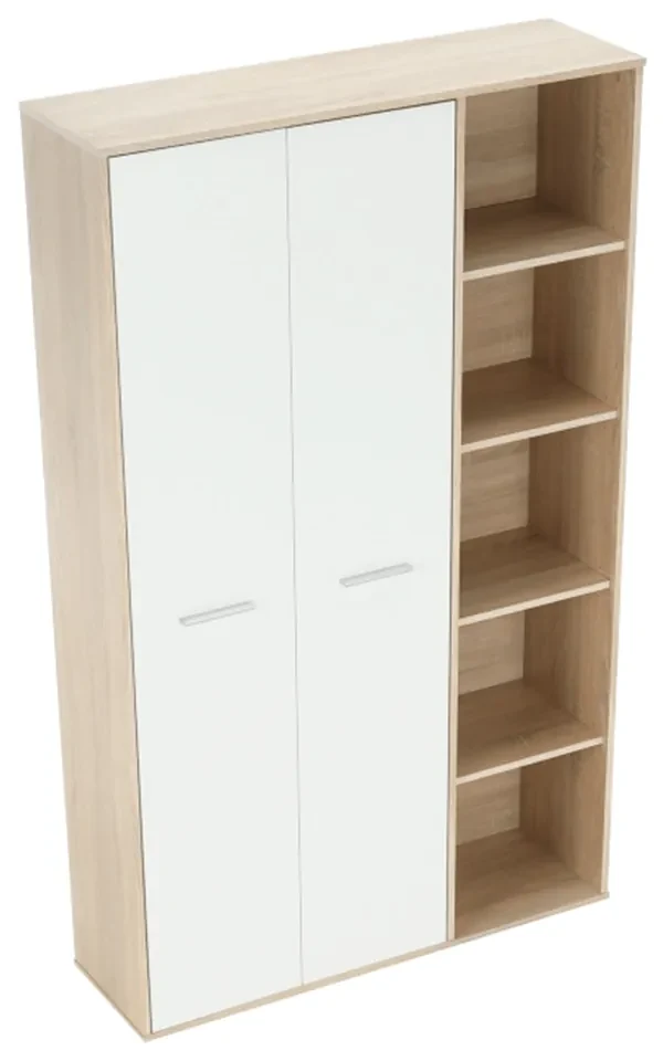 Kondela Skriňa s regálom, dub sonoma/biela, MAURUS NEW MA52
