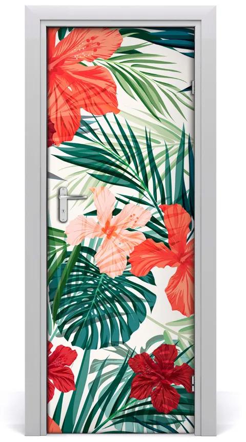 Samolepiace fototapety na dvere Havajskej kvety 95x205cm