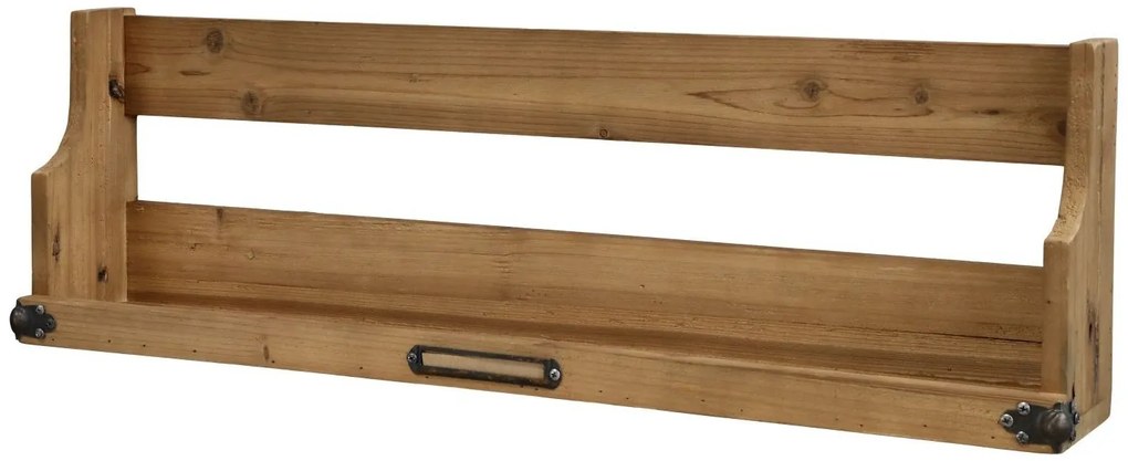 Hnedá antik drevená nástenná polička na koreničky Shalia - 81*13,5*25cm