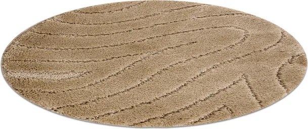 Kúpeľňový koberček SUPREME WAVES vlny, béžový kruh