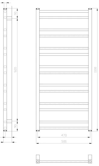 Sapho - Kúpeľňový radiátor METRO DOS 343W/230V 50x110 cm matná biela