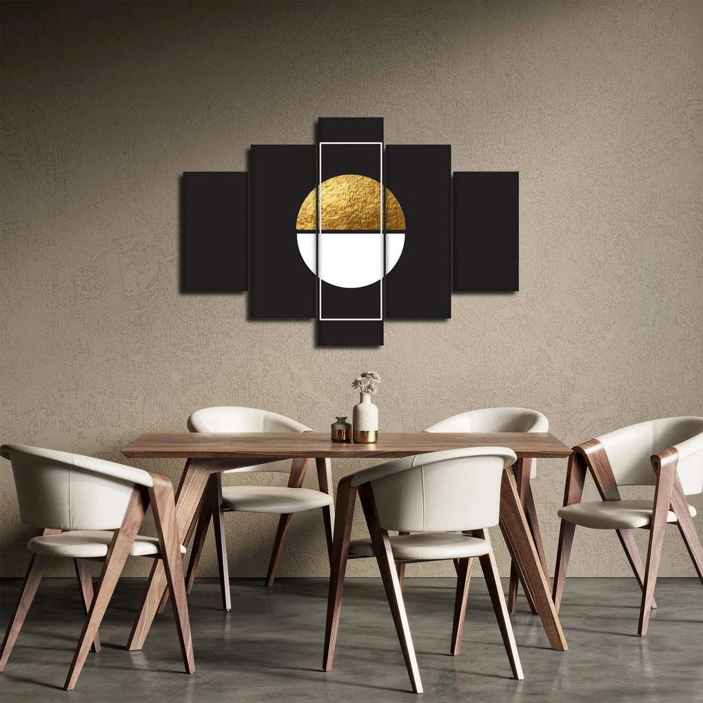 Obraz - Abstrakcia zlatá a čierna N⁰1 (150x105 cm)
