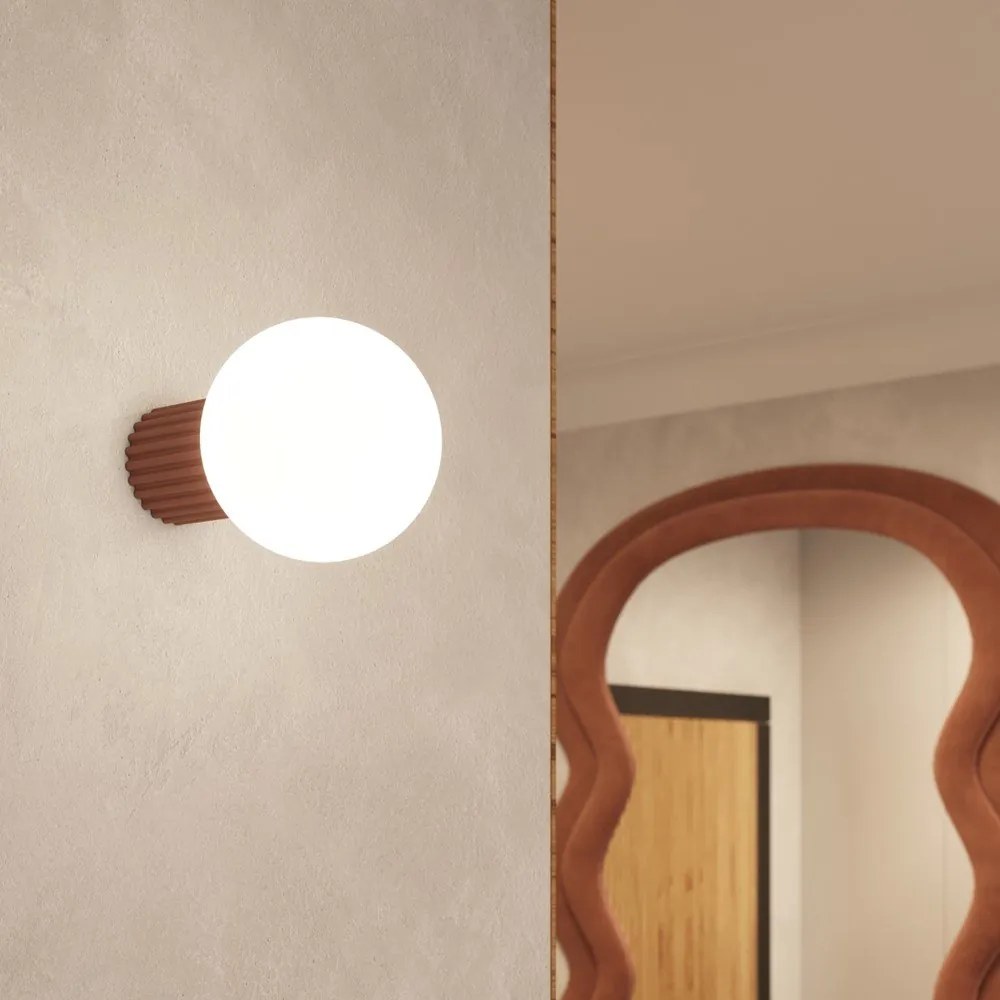 Svetlohnedé nástenné svietidlo ø 12 cm Orbital – Sollux