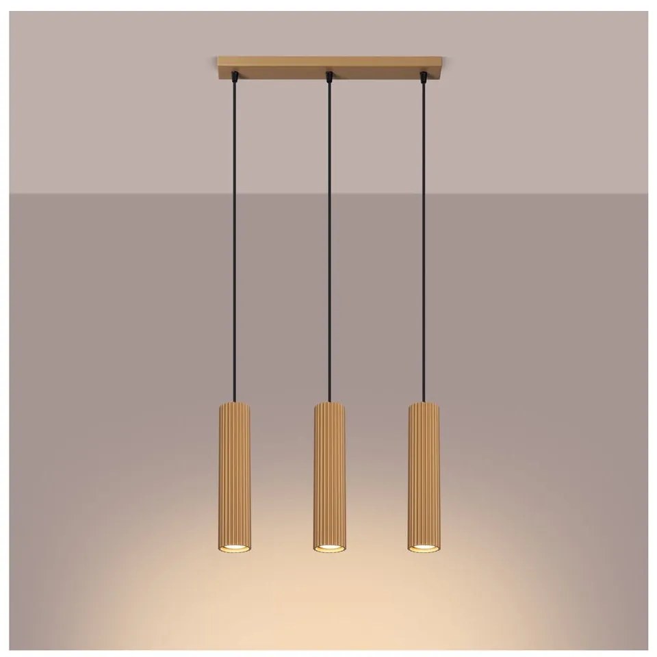 Závesné svietidlo v zlatej farbe Gleam – Sollux