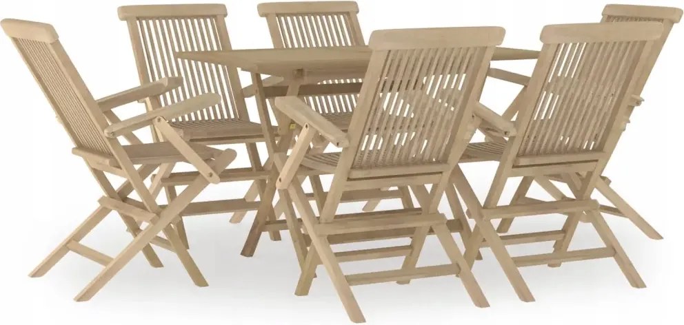 vidaXL 7-dielna sada záhradného nábytku, masívne teakové drevo