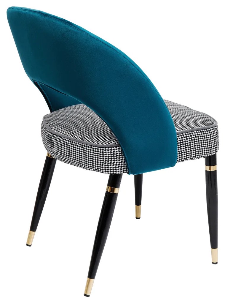 Samantha stolička modrá / čiernobiela